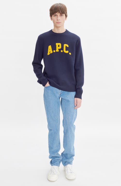 Shop Apc A.p.c. Joshua Merino Wool Sweater In Dark Navy