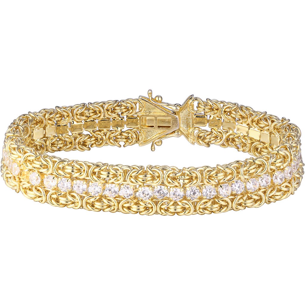 Fzn Cz Byzantine Bracelet In Gold