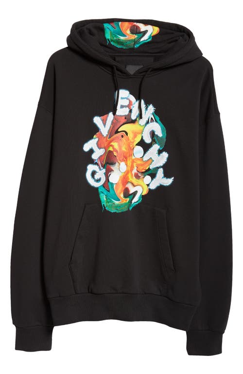 Givenchy Psychedelic Logo Cotton Graphic Hoodie Black at Nordstrom,