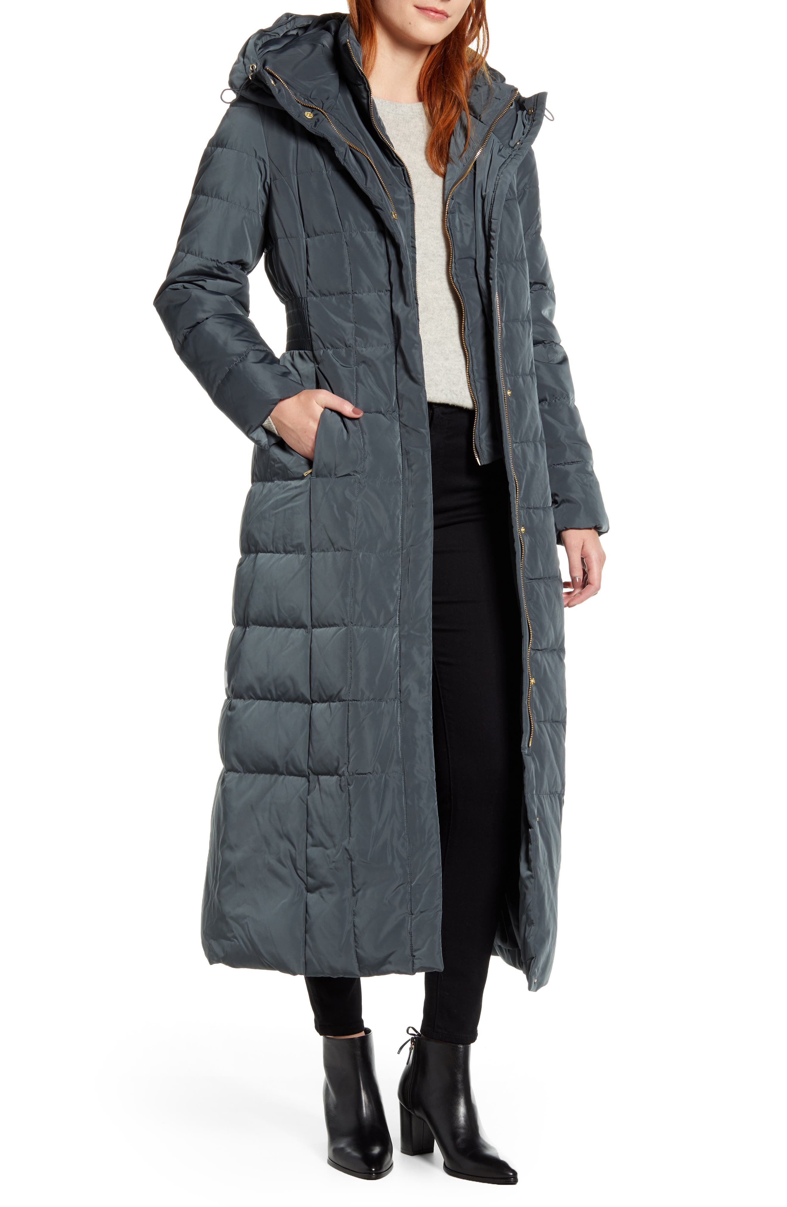 Cole Haan Signature Cole Haan Quilted Coat With Inner Bib In Graphite