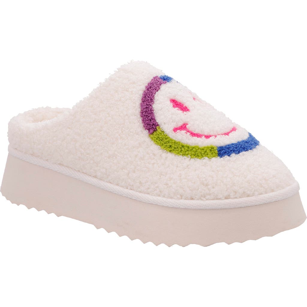 Shop Mia Icicle Faux Shearling Slipper In Colorful Smiley