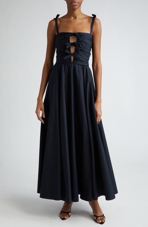 Bow Front Maxi Dress in Black