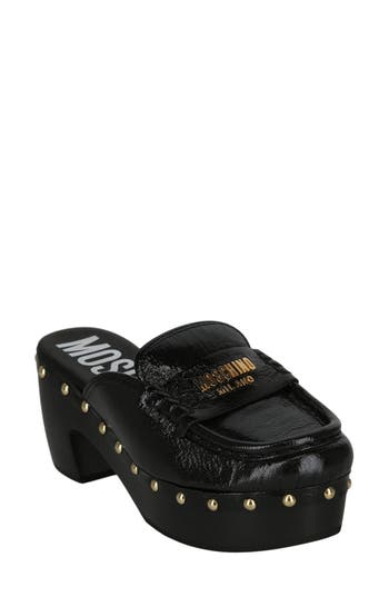 MOSCHINO MOSCHINO PATENT LEATHER PLATFORM CLOG