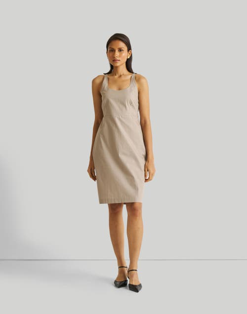 Shop Reistor Fitted Knee Length Dress In Ecru