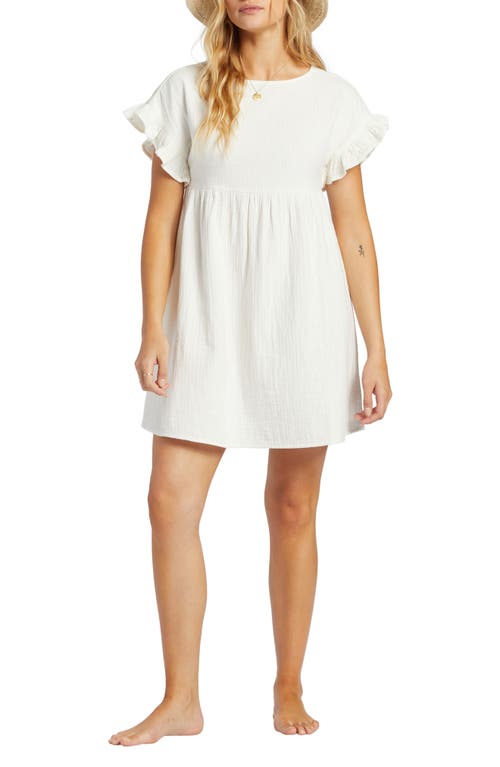 Billabong So Breezy Cotton Babydoll Minidress in Salt Crystal at Nordstrom, Size Small