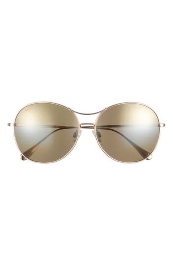 Maui Jim 61mm Core Round Polarized Sunglasses In Gold Gold Bronze