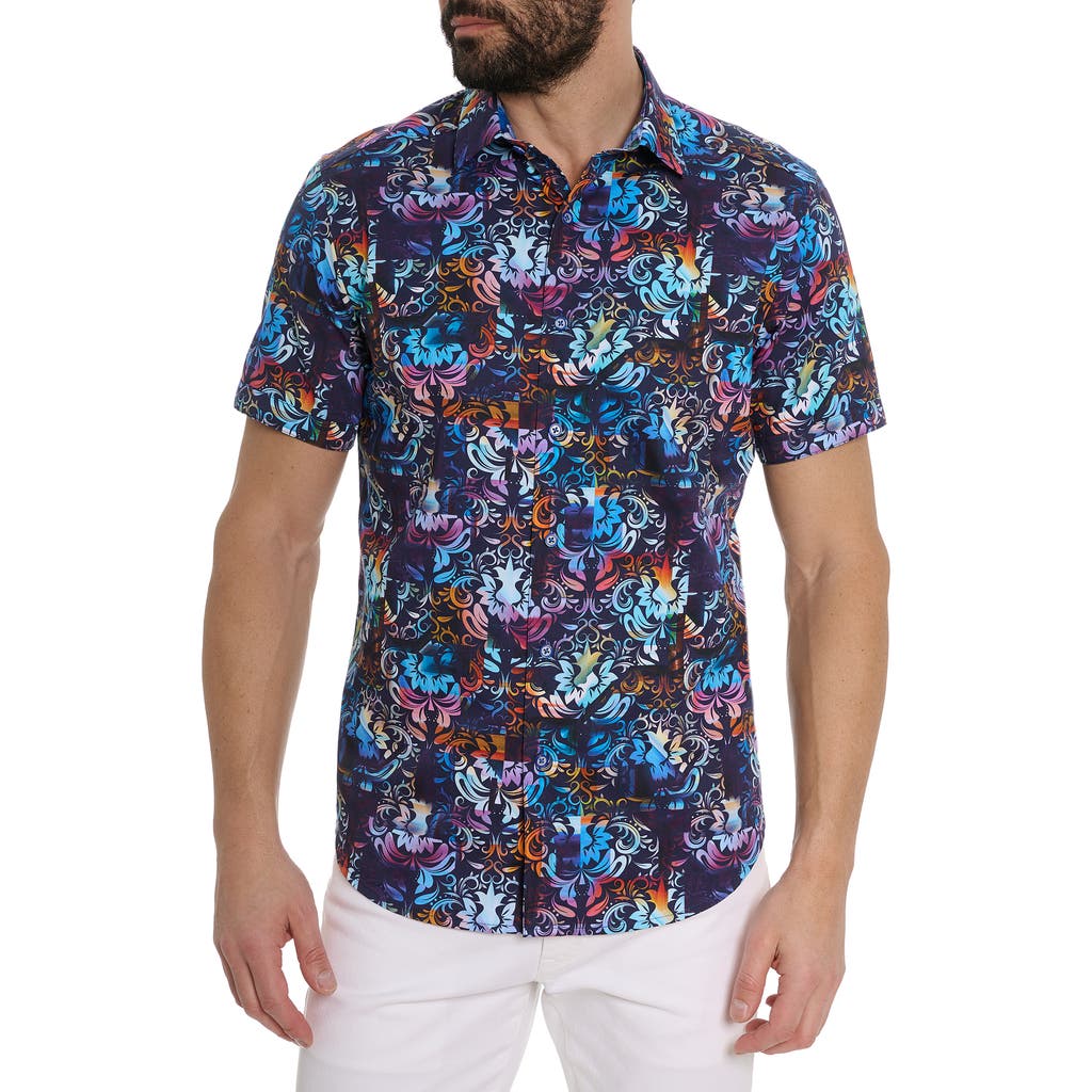 Robert Graham Orting Short Sleeve Button Down Shirt In Blue Multi