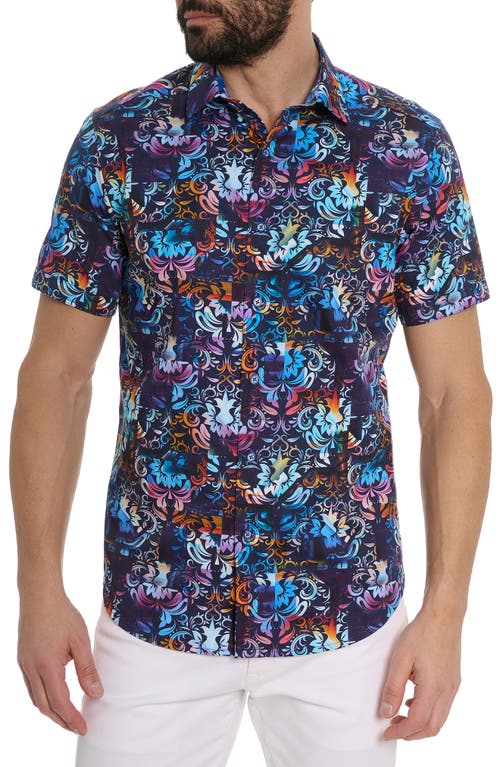 Robert Graham Orting Short Sleeve Button Down Shirt In Blue Multi