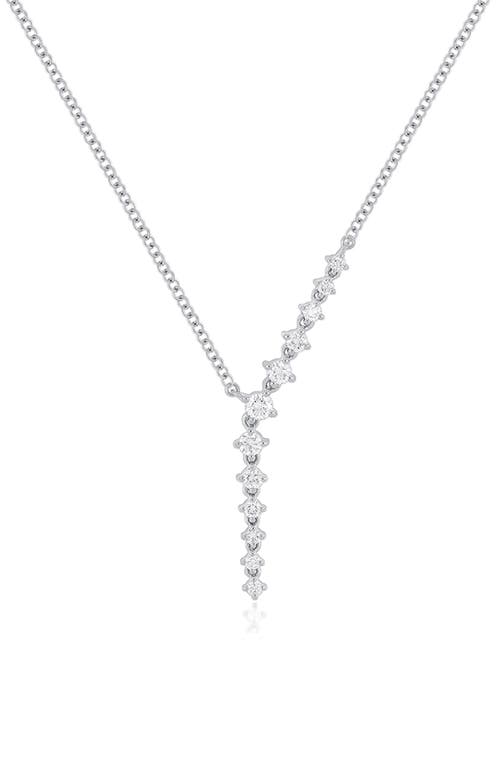 EF Collection Waterfall Prong Set Diamond Y-Necklace in 14K White Gold at Nordstrom
