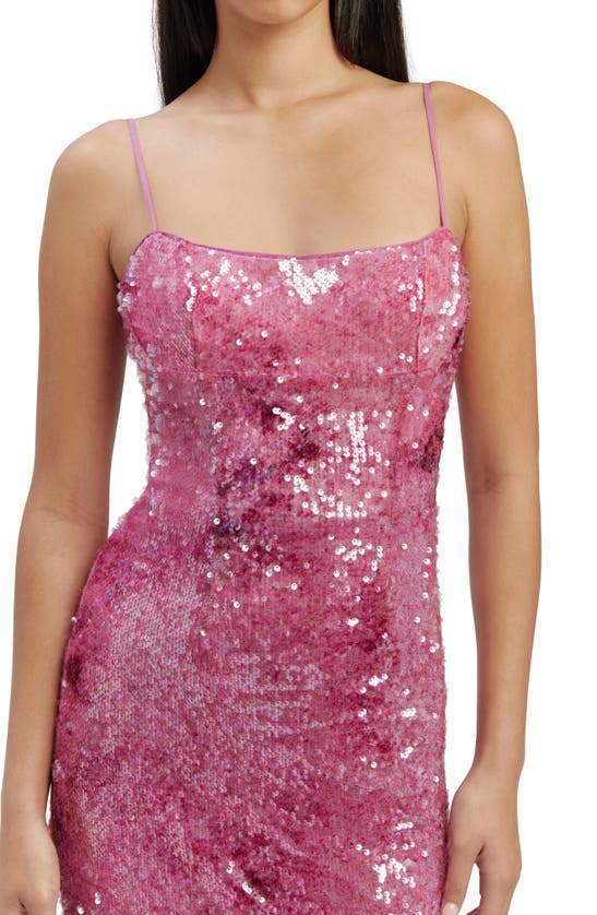 Shop Bardot Infinite Sequin Cocktail Midi Dress In Party Pink