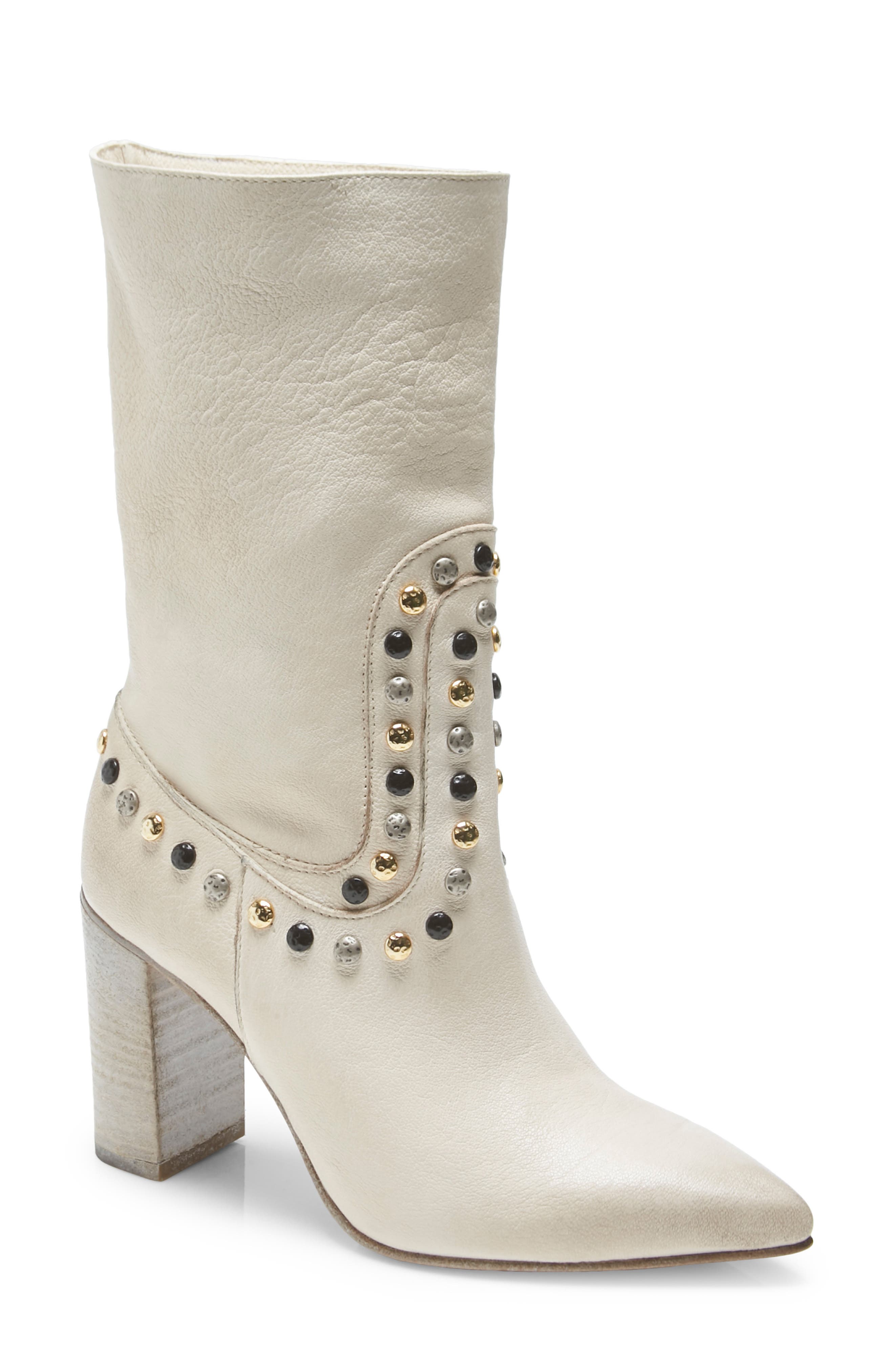 ivory mid calf boots