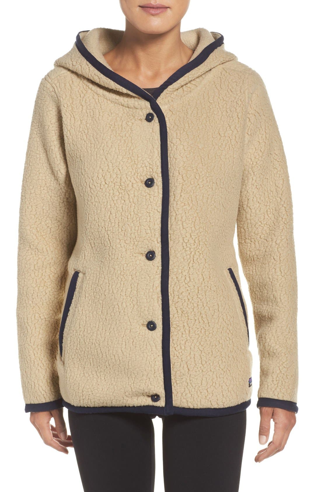 patagonia women's shearling fleece hoody pullover