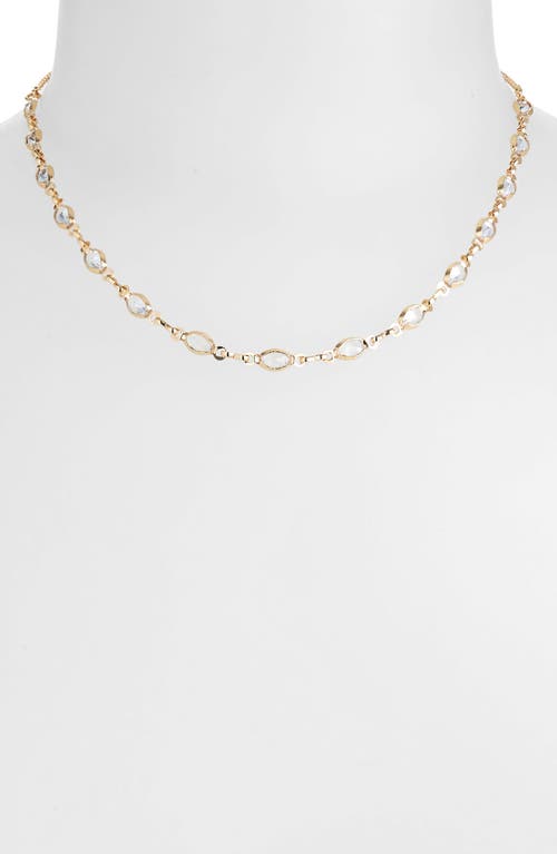 Shop Nordstrom Rack Cz Station Chain Necklace In Clear- Gold