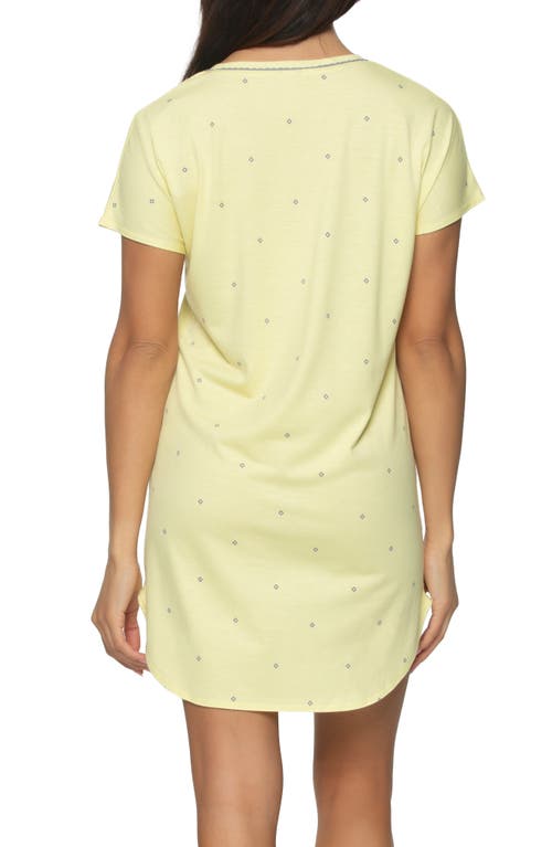 Shop Felina Jessie Stretch Jersey Sleep Shirt In Lemon Meringue/gray Diamond