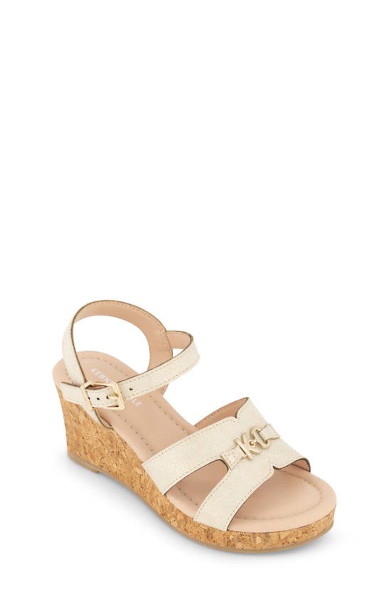 Kenneth Cole Kids' Anastasia Wedge Sandal In Soft Gold