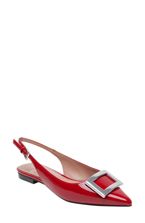 Delica Slingback Pointed Toe Flat in Red