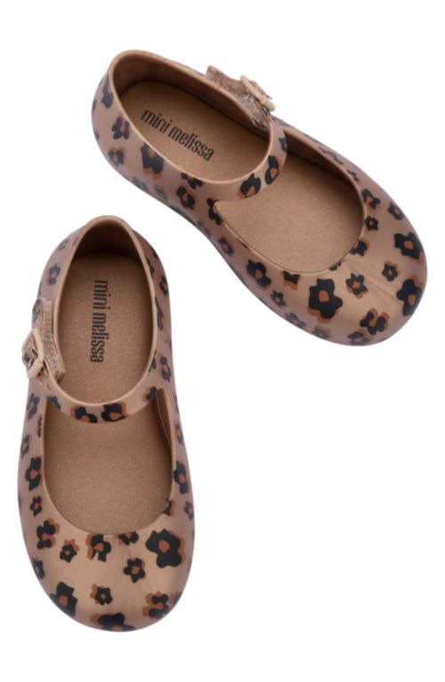 Melissa Mini Dora Ii Water Resistant Ballerina Shoe In Gold/black/brown