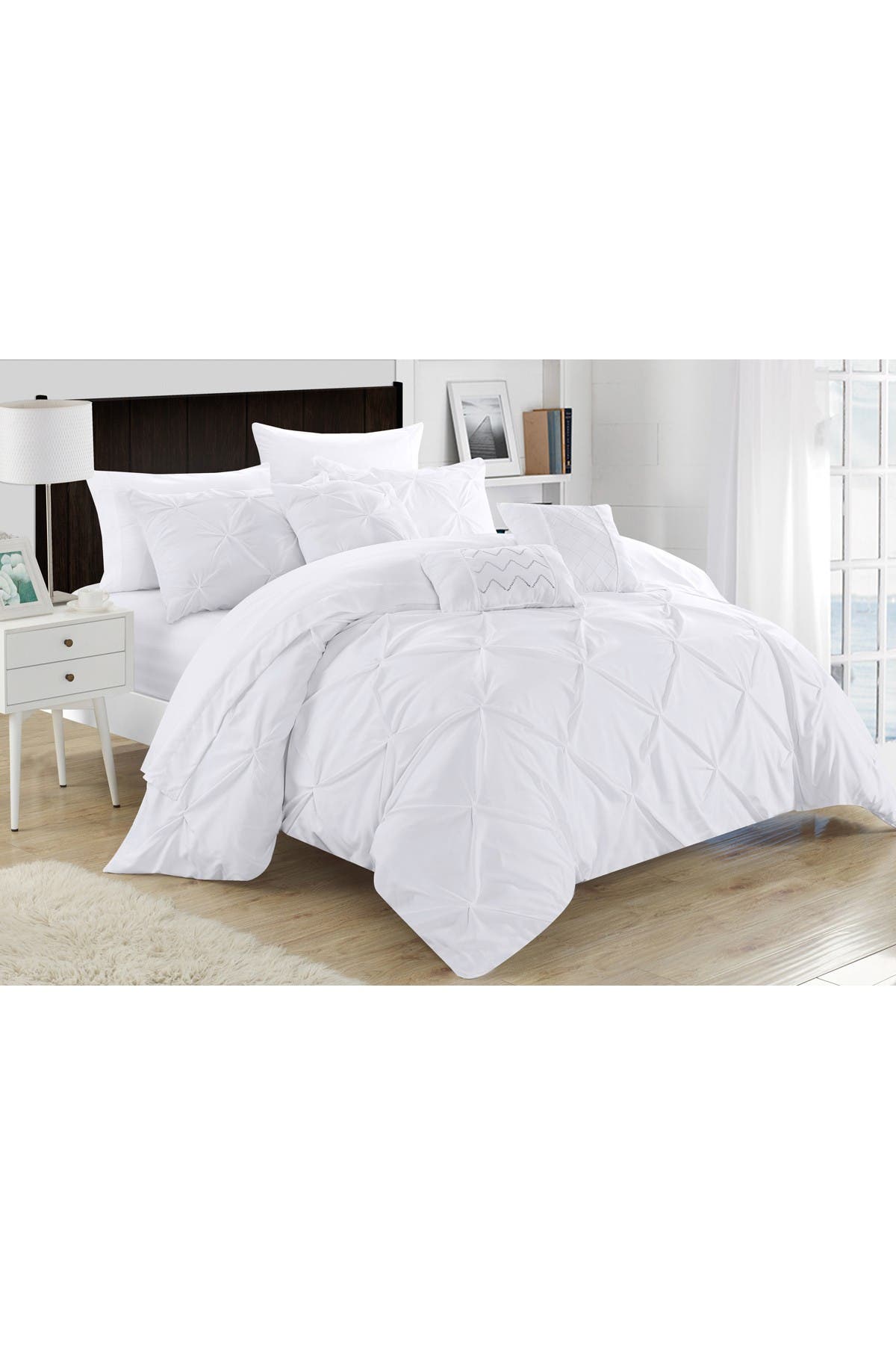 Chic Home Bedding | Twin Salvatore Pinch Pleated Bed In a Bag 