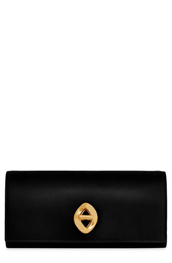 Rebecca Minkoff Chain Strap Crossbody Leather Wallet In Black