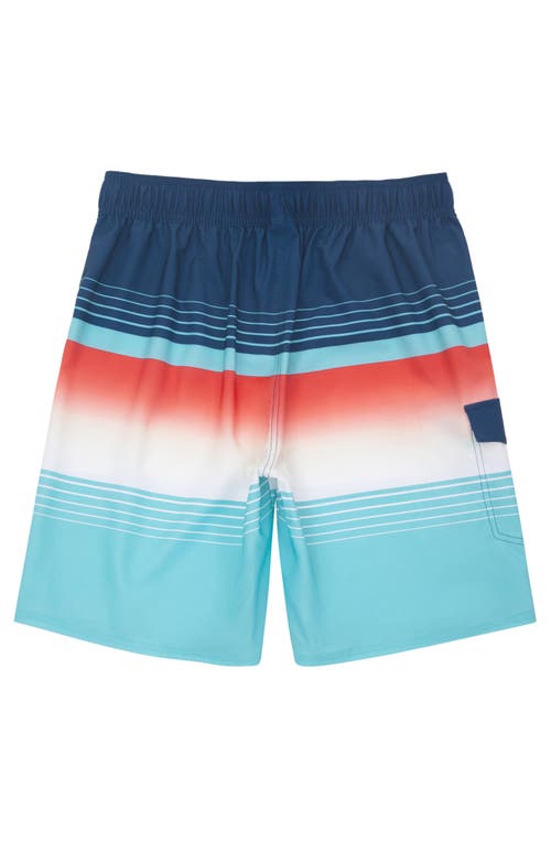 Rokka&rolla Quick-dry Swim Trunks With Elastic Waist In Blue Stripes