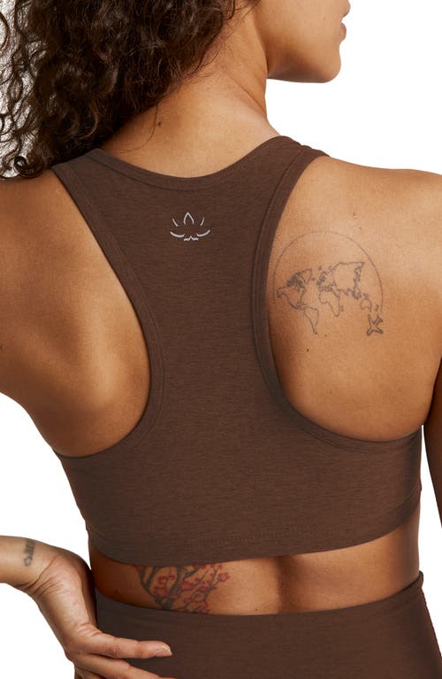 Shop Beyond Yoga Lift Your Spirits Sports Bra In Bold Mocha Heather