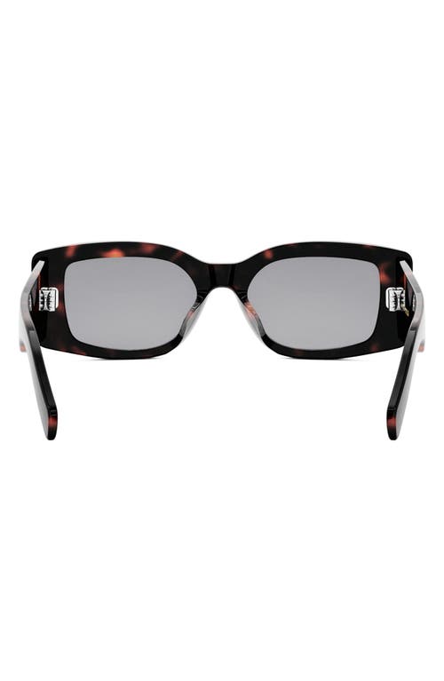 Shop Celine Triomphe 53mm Rectangular Sunglasses In Dark Havana/smoke