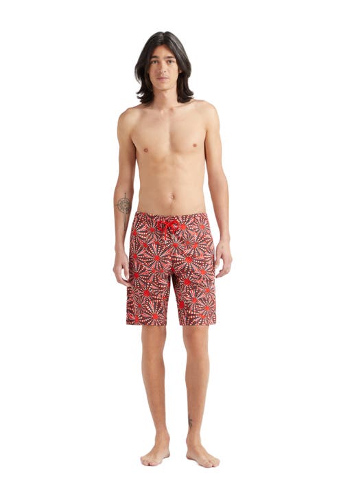 Vilebrequin Oursinades Stretch Board Shorts In Coquelicot