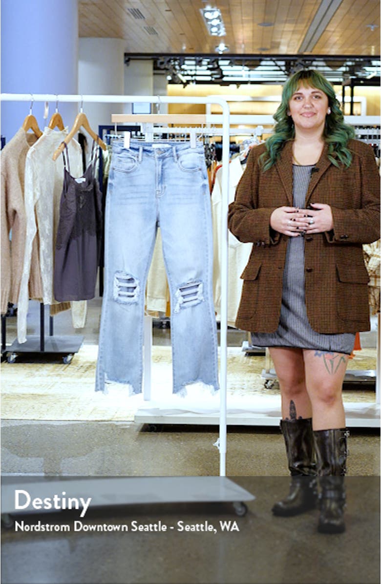 Distressed Chew Hem Straight Leg Jeans, sales video thumbnail