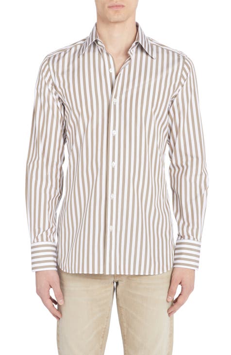 Slim Fit Stripe Button-Up Shirt