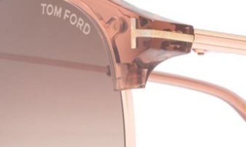 Tom Ford 55mm Gradient Round Sunglasses In Light Brown/gradient Brown