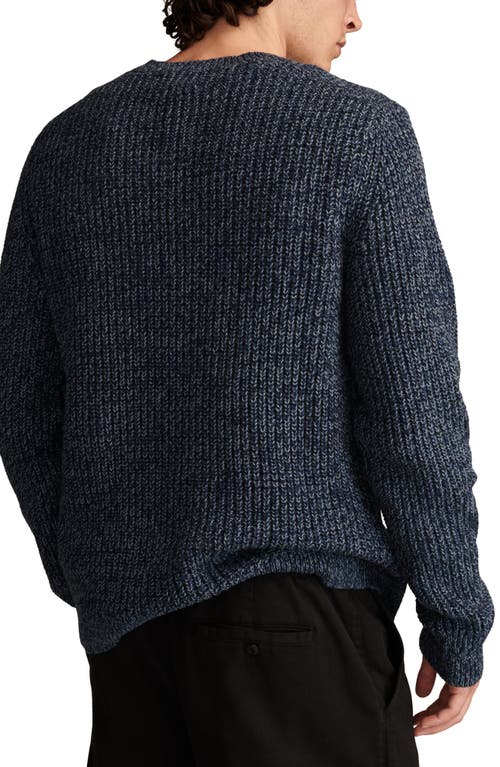 Shop Lucky Brand Easy Marl V-neck Sweater In Dark Denim Marl