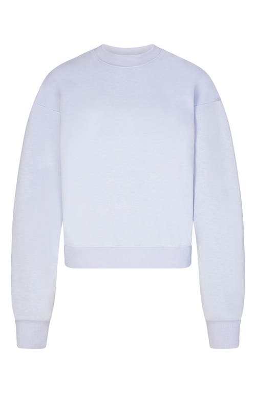 Cotton Blend Fleece Crewneck Sweatshirt in Periwinkle