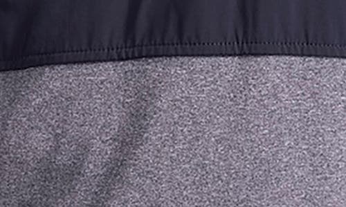 Cutter & Buck Adapt Quarter Zip Wind Resistant Knit Pullover In Navy Blue Heather/navy Blue