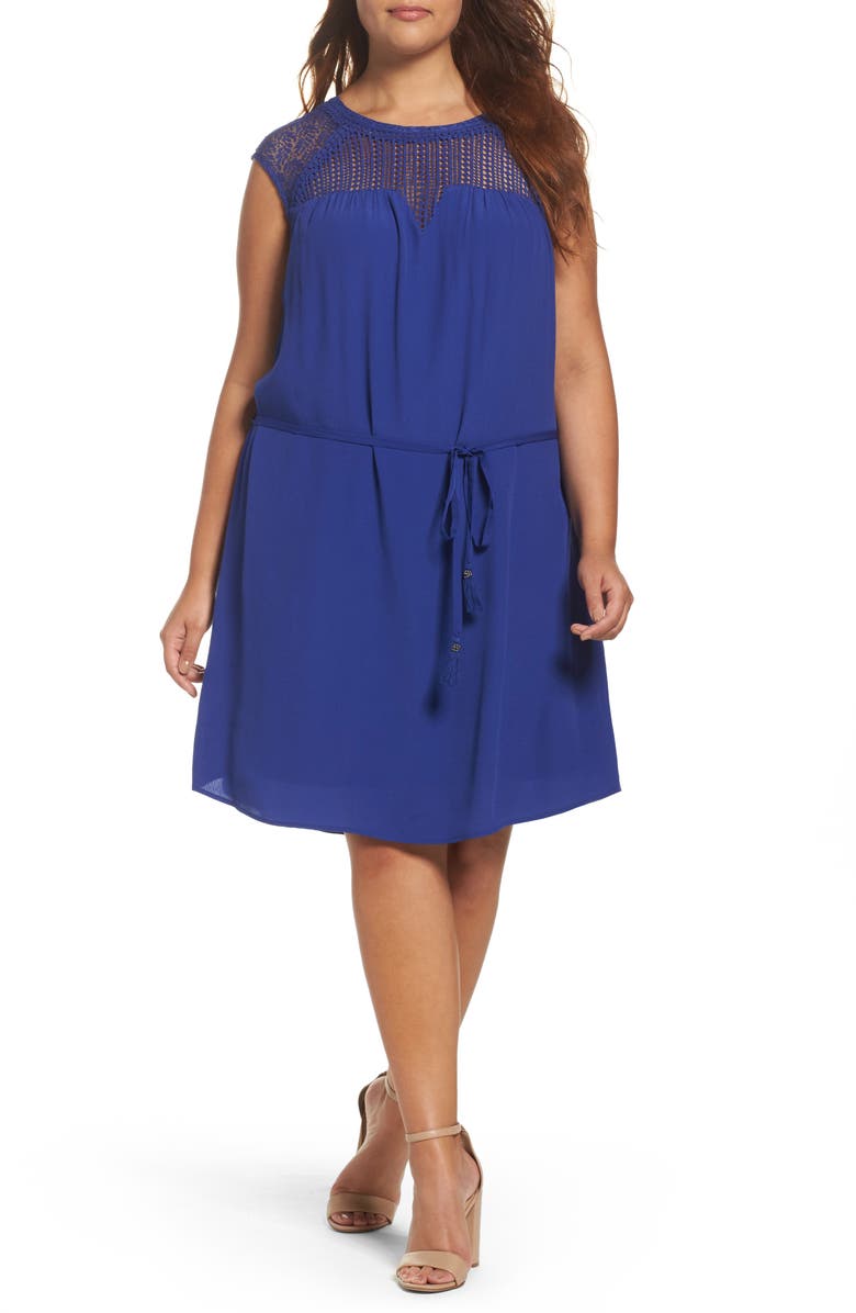 Daniel Rainn Lace Trim A-Line Dress (Plus Size) | Nordstrom