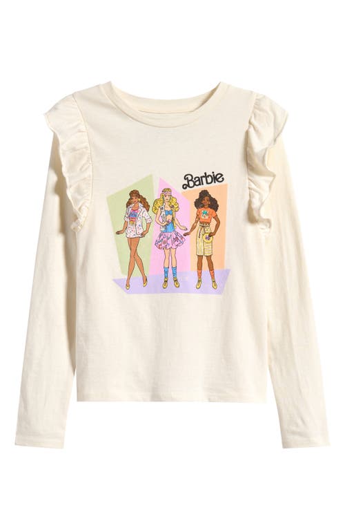 Tucker + Tate Kids' Ruffle Long Sleeve Graphic T-shirt In Ivory Egret Barbie