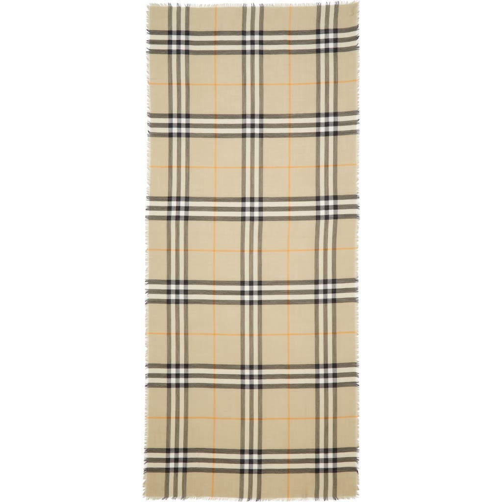 Burberry Giant Check Wool Scarf In Blue