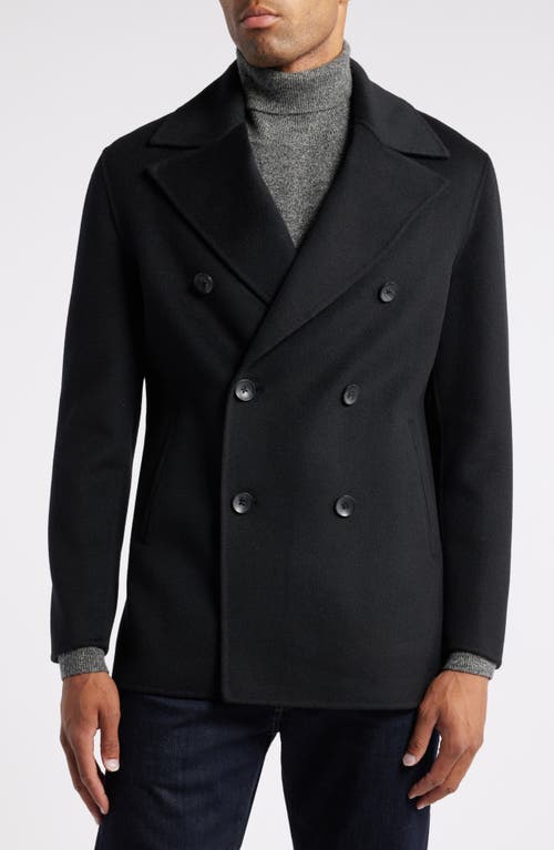 NORDSTROM NORDSTROM DOUBLE BREASTED WOOL BLEND PEACOAT