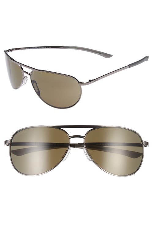 Smith Serpico Slim 2.0 60mm Chromapop Polarized Aviator Sunglasses In Metallic