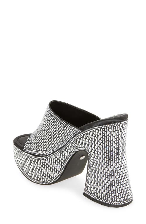 Azalea Wang Ninja Rhinestone Platform Sandal In Silver