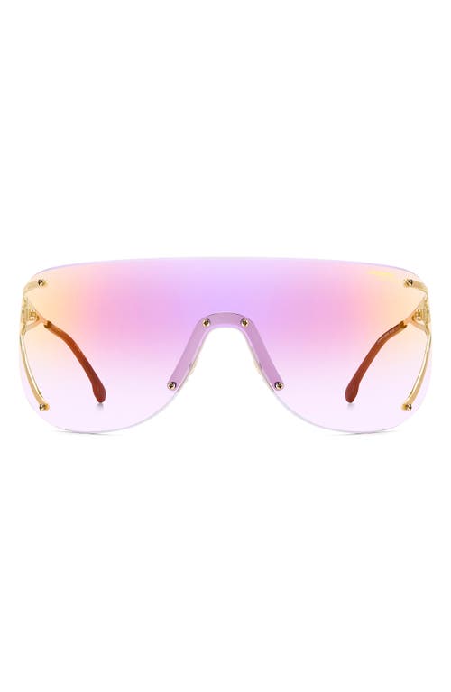 Shop Carrera Eyewear 99mm Shield Sunglasses In Gold Black/multilayer Viol