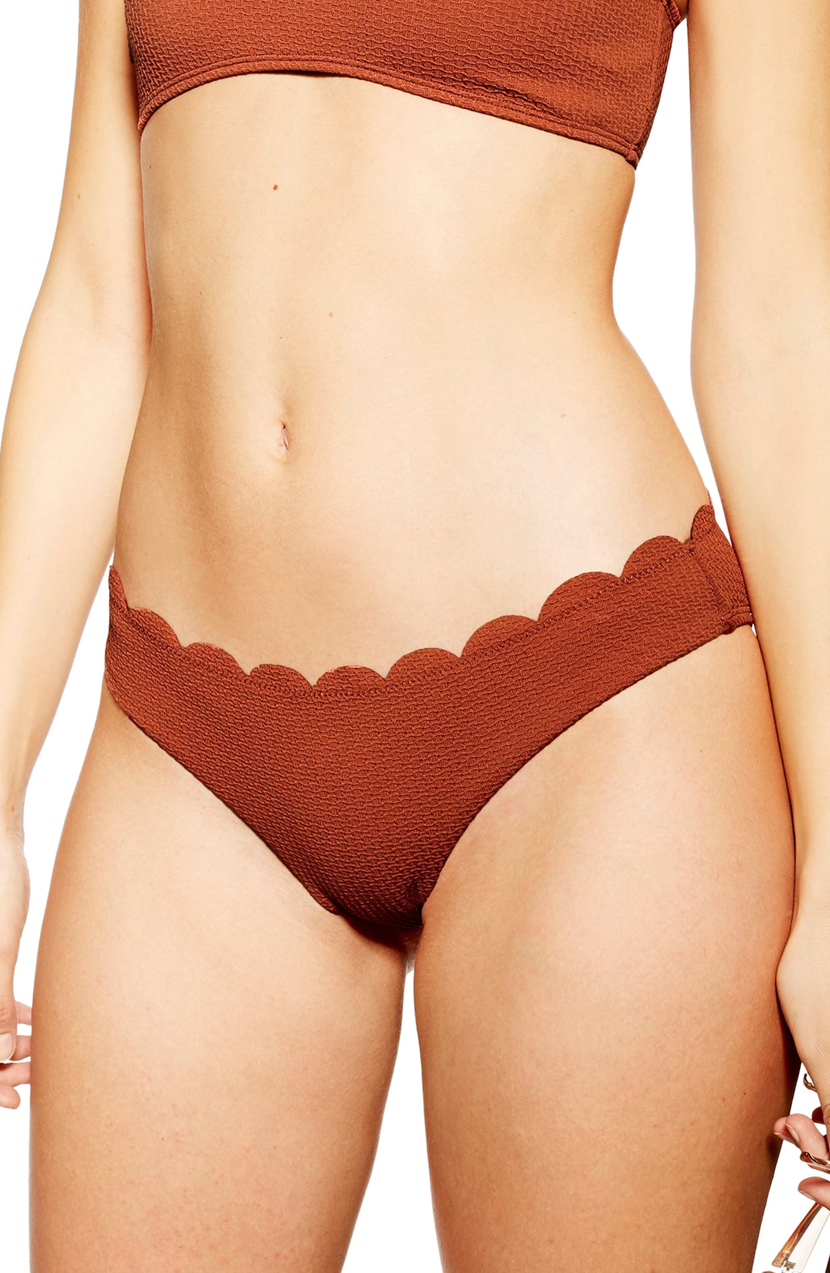 Topshop Scallop Bikini Bottoms, US (fits like 6-8) - Metallic