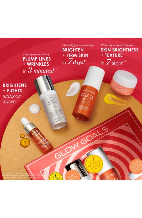 Shop Sunday Riley Glow Goals Skin Care Set $69 Value In Red