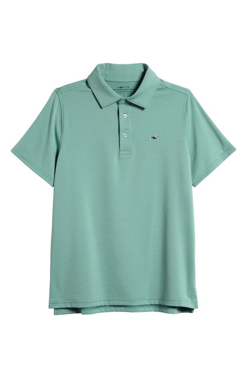 Shop Vineyard Vines Kids' St. Jean Stripe Sankaty Performance Polo In Sage/marshmallow