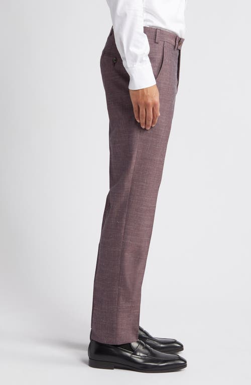 Shop Ted Baker London Jerome Soft Constructed Wool Blend Pants In Berry