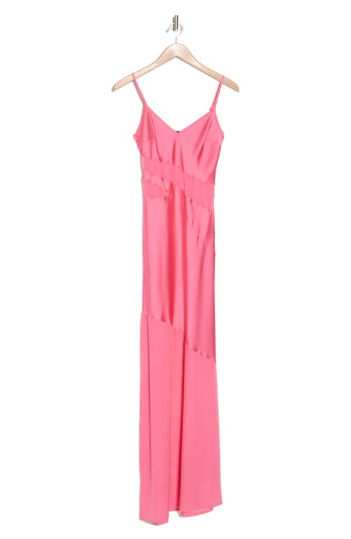 Shop French Connection Inu Satin & Mesh Slipdress In Camelia Rose