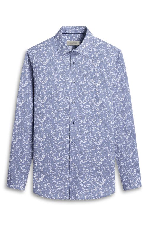 Shop Bugatchi James Ooohcotton® Floral Print Button-up Shirt In Navy