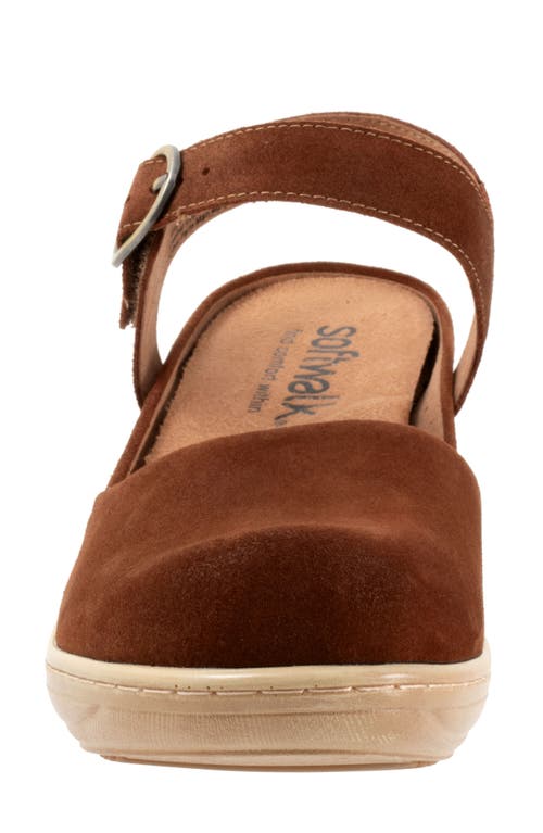 Shop Softwalk ® Mabelle Ankle Strap Platform Clog In Chestnut Suede