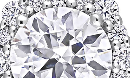 Delmar Sterling Silver Lab Created Moissanite Halo Drop Earrings In Silver