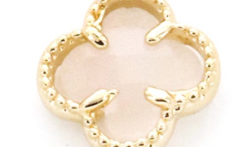 Shop Panacea Clover Linear Earrings In Ivory/yellow Gold