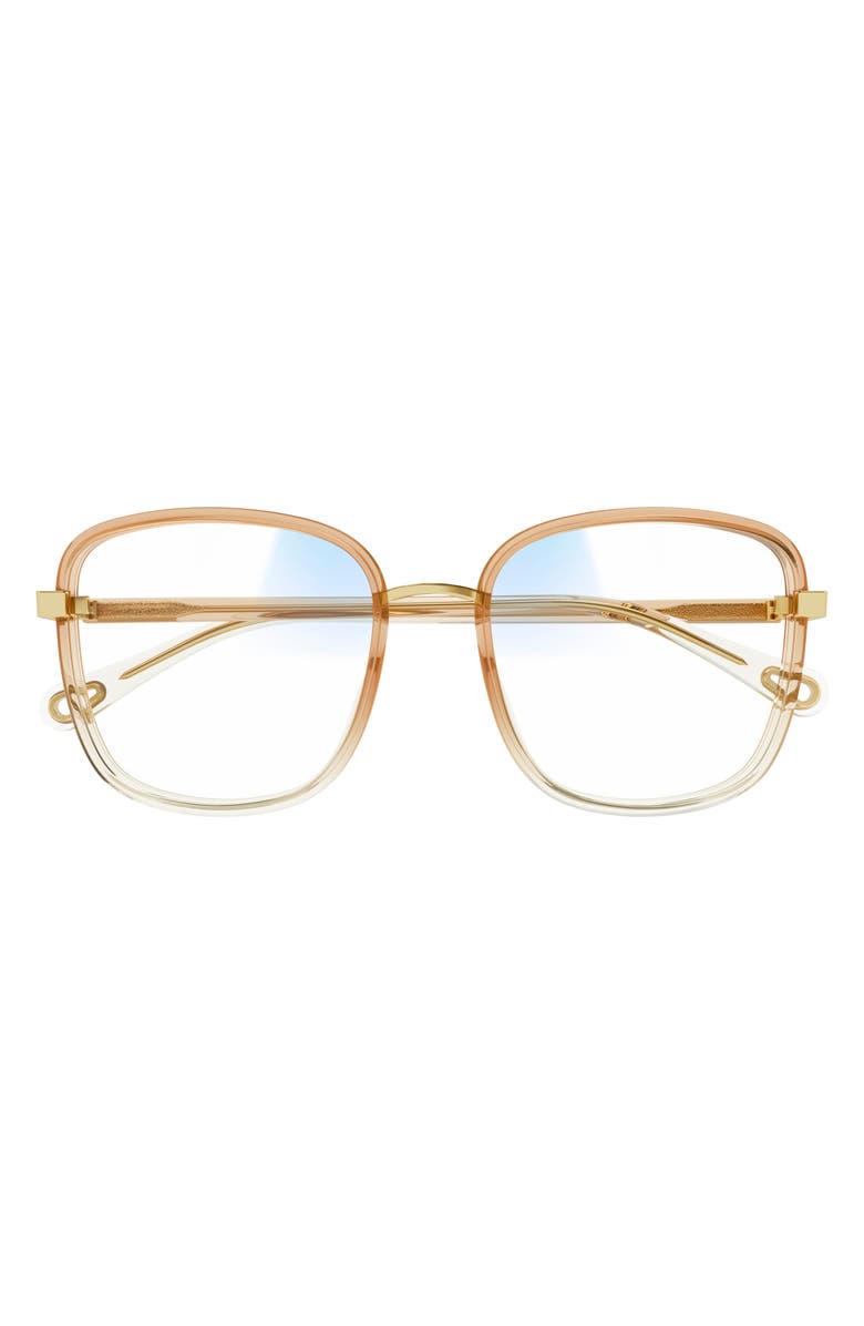 Chloé 53mm Gradient Rectangular Sunglasses, Main, color, 